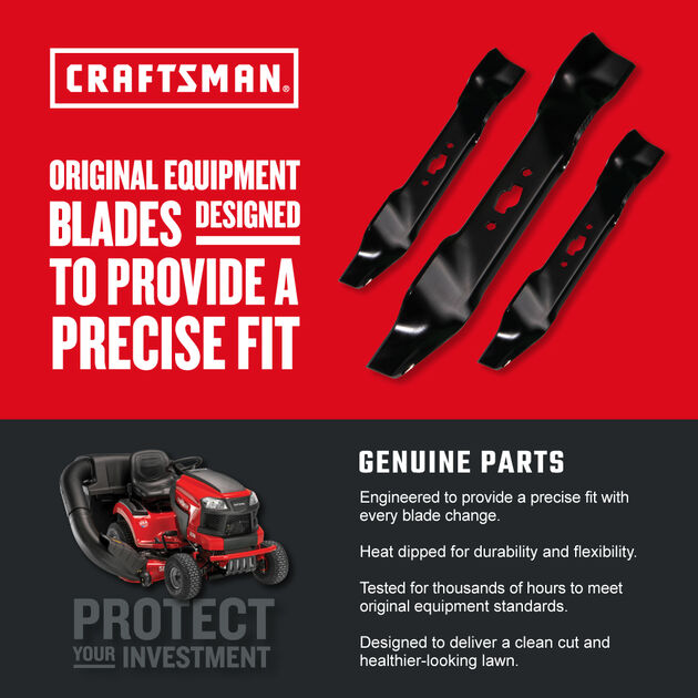 CRAFTSMAN 42-in Deck Sand Mower Blade for Riding Mower/Tractors (2-Pack) in  the Lawn Mower Blades department at